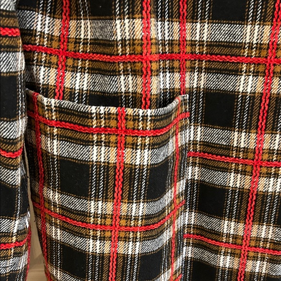 Dressed in LALA Plaid and Houndstooth Trench Coat - Red, Green, Black - Picture 3 of 14